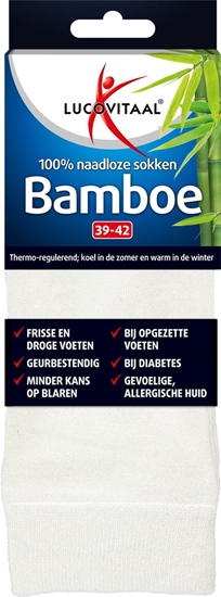 LUCOVITAAL BAMBOE SOK LANG WIT MAAT 3942 1PAAR